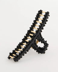 Black Black Raffia Hair Clip