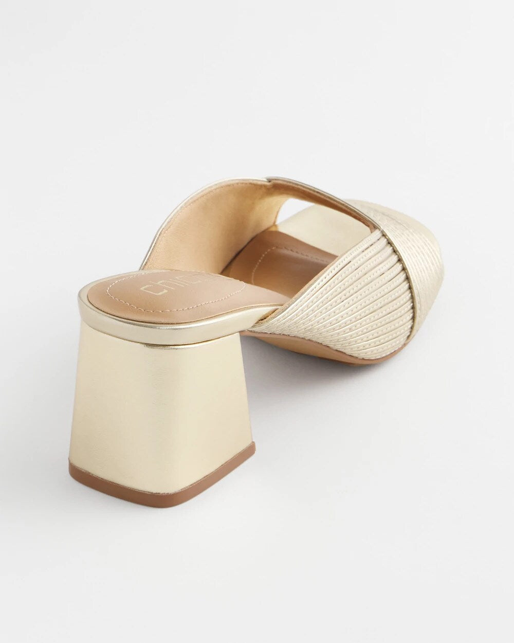 Gold Vinia Metallic Rope Block Heels