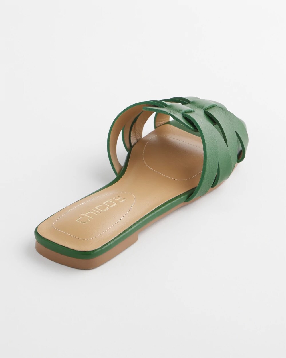 Green Cassidy Cross-Strap Slide Sandals