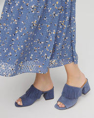 Blue Lotus Blue Lotus Suede Fringe Block Heels