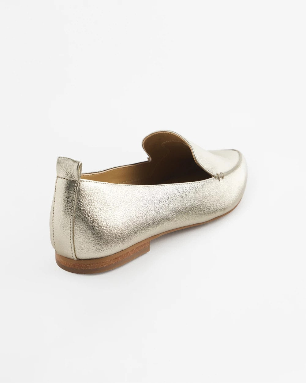 Gold Gold Metallic Leather Loafer