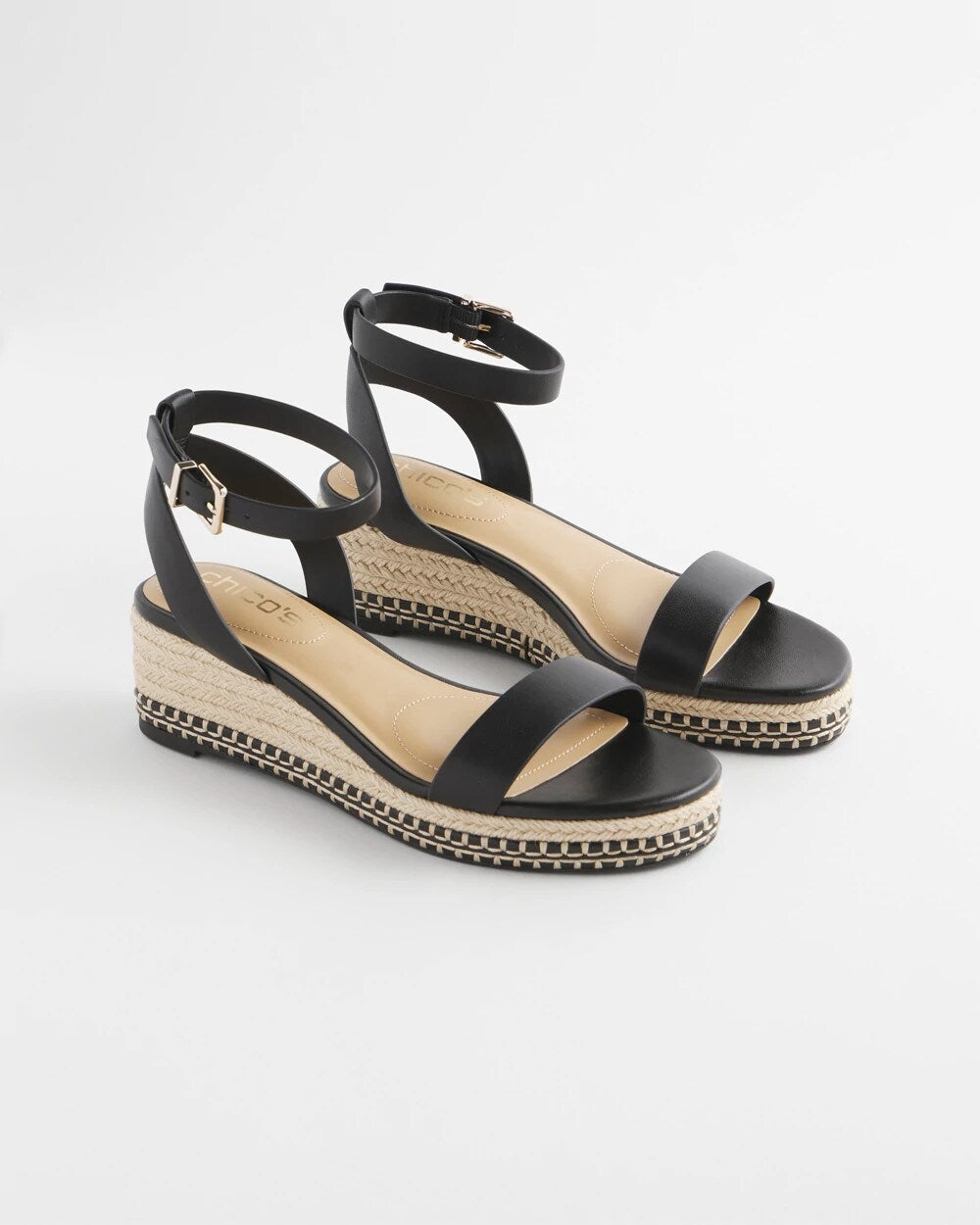 Black Brielle Espadrille Wedge Sandals