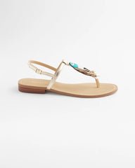 Multi Beach Parrot T-Strap Sandals