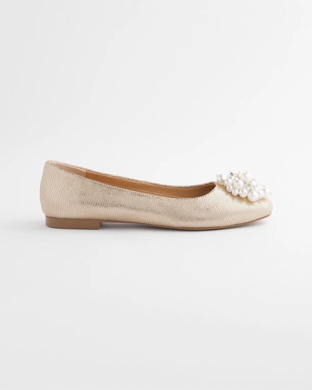 Gold Olympia Pearl Ballet Flats