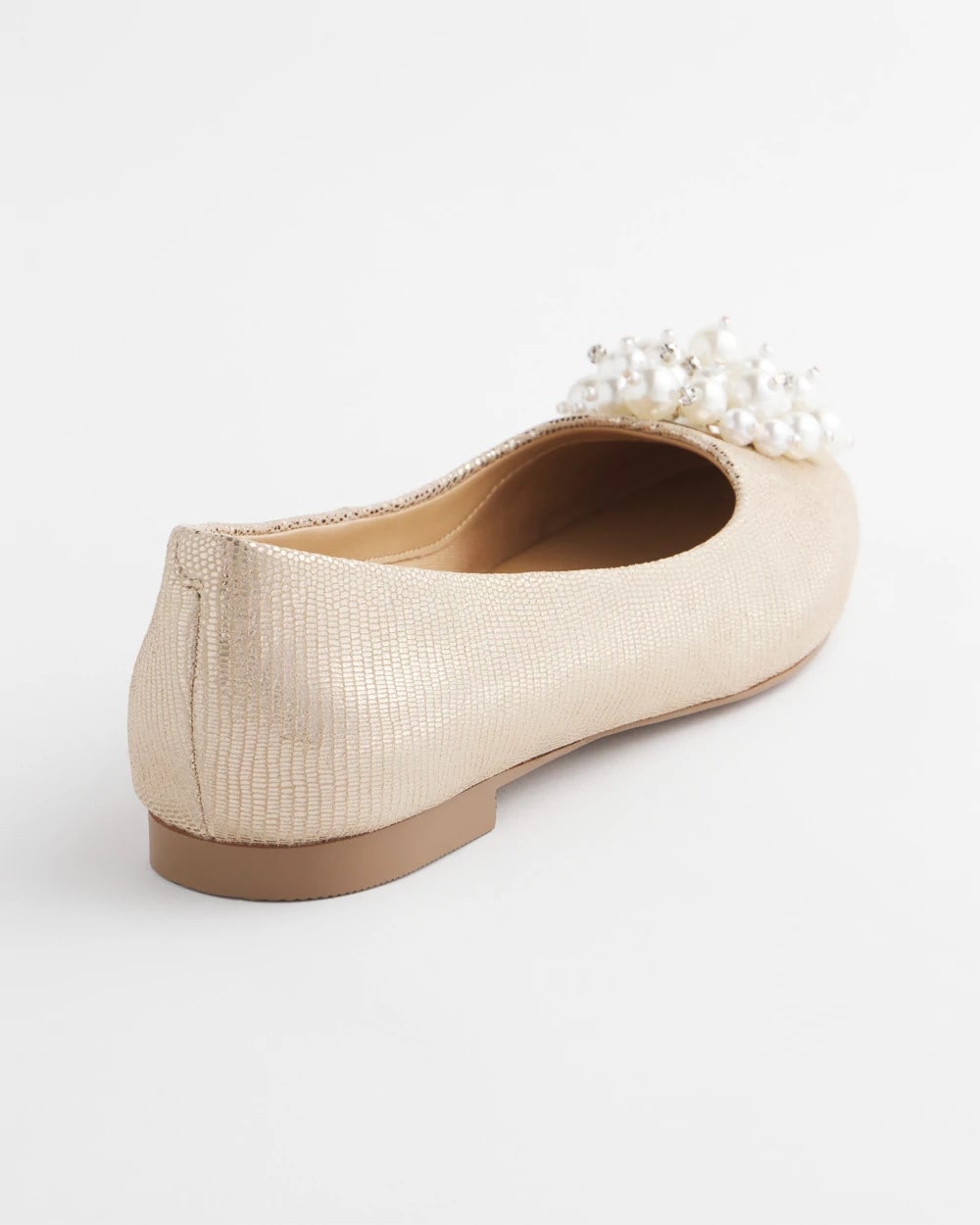 Gold Olympia Pearl Ballet Flats
