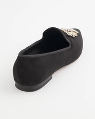Black Black Microsuede Loafers