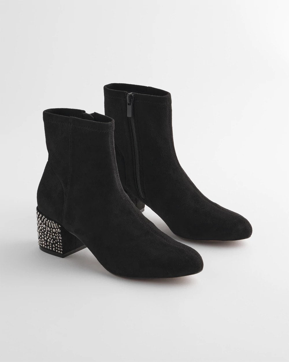 Black Embellished Destiny Art Deco Boot Heels