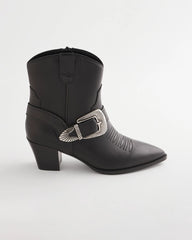 Black Kris Western Buckle Boots