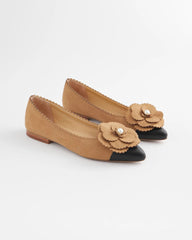Caramel Apple Microsuede Ballet Flats