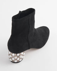 Black Danika Embellished Vegan Suede Boots