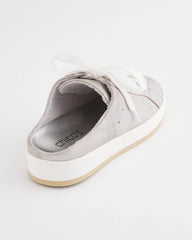 Metallic Silver Metallic Snap Slip-On Sneakers