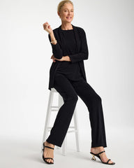 Black Petite Travelers™ Crinkle Textured Pants