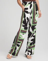 Ecru Printed Silky Soft Pants