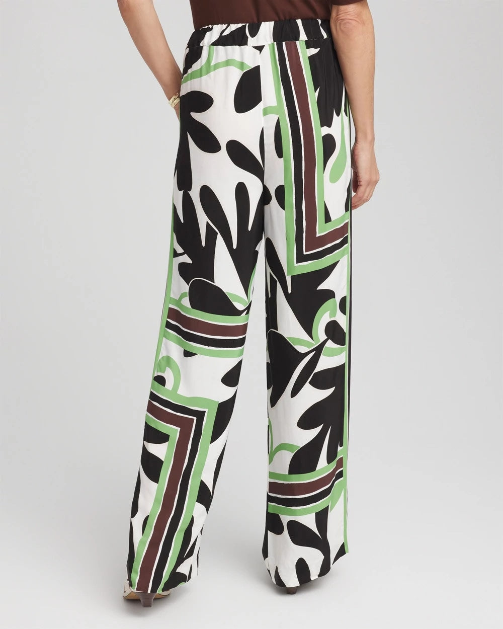 Ecru Printed Silky Soft Pants