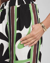 Ecru Printed Silky Soft Pants