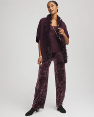 Night Bloom Crushed Velvet Wide-Leg Pants