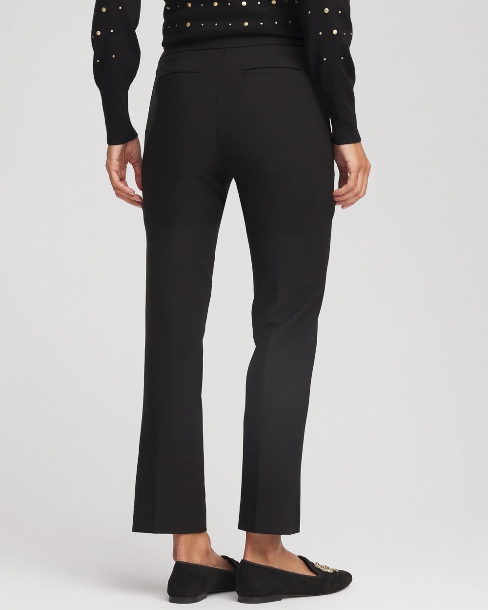 Black Lightweight Juliet Straight Ankle Pants