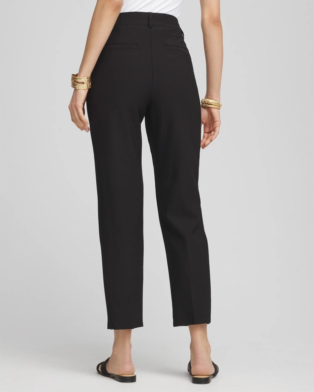 Black Lightweight Juliet Straight Ankle Pants