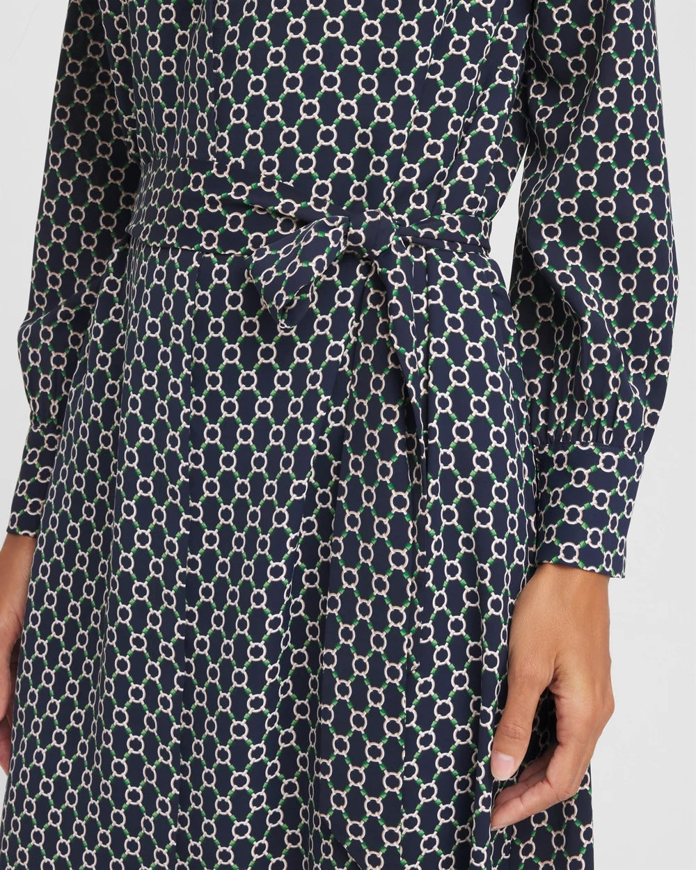 Passport Blue Chain Print Maxi Shirtdress