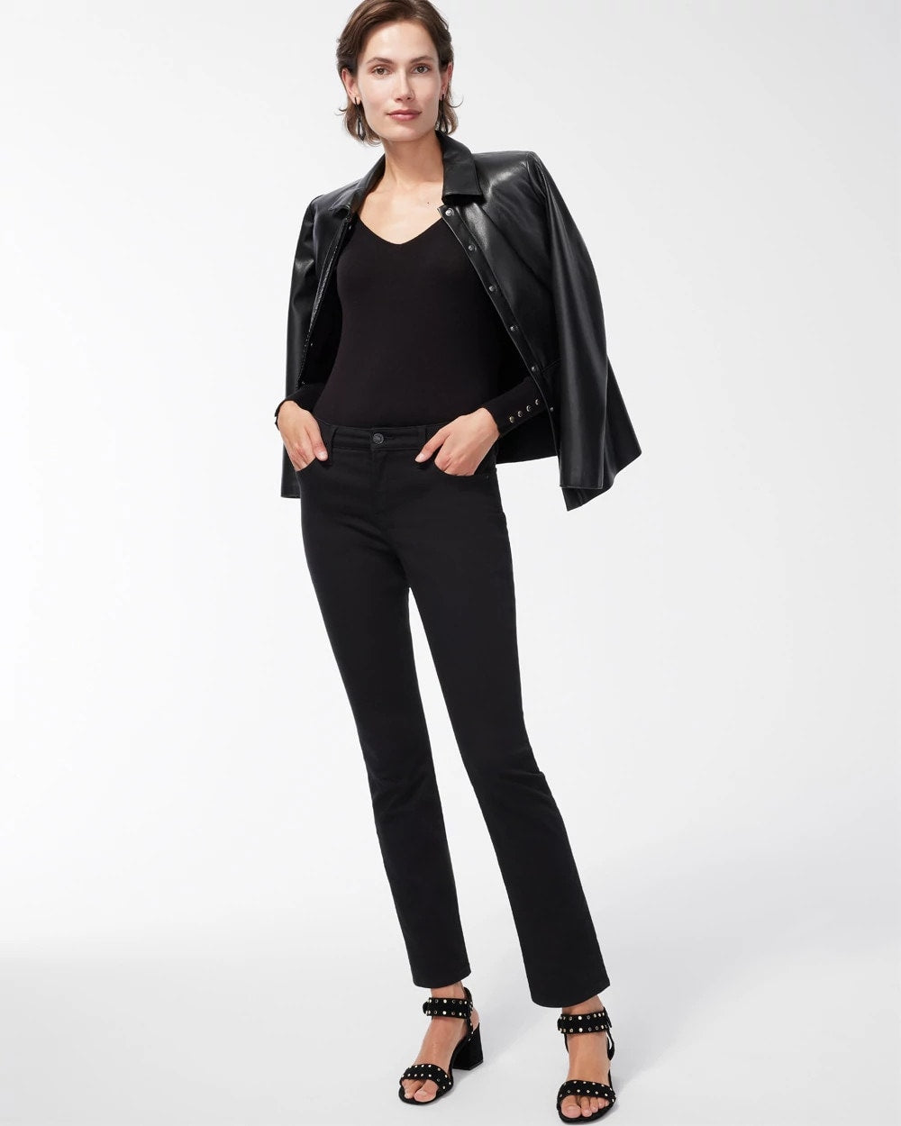 Black Girlfriend Slim Full-Length Jeans