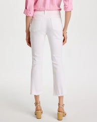 Alabaster Petite No Stain Girlfriend Fray Hem Kick Flare Jeans