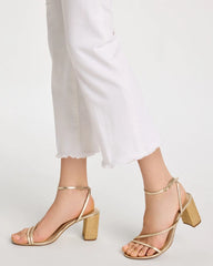 Alabaster Petite No Stain Girlfriend Fray Hem Kick Flare Jeans