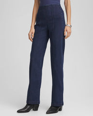 Bridge Street Rinse Pull-On Wide-Leg Trouser Jeans