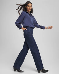 Bridge Street Rinse Pull-On Wide-Leg Trouser Jeans