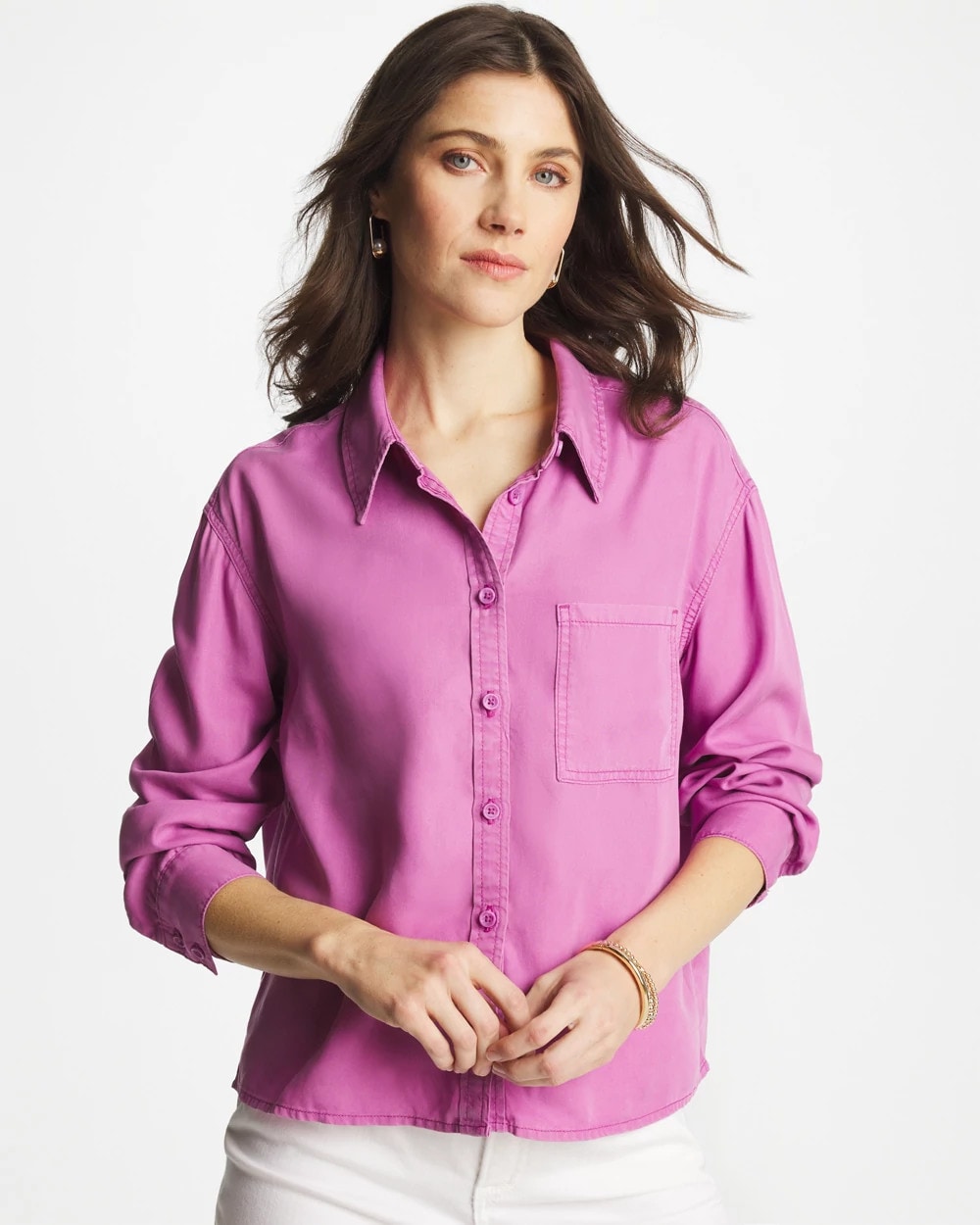 Violet Shadow Classic Collared Denim Shirt