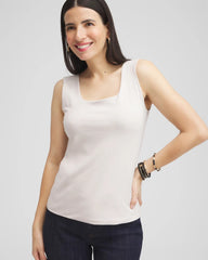 Smokey Taupe Contour Cotton™ Square Neck Tank