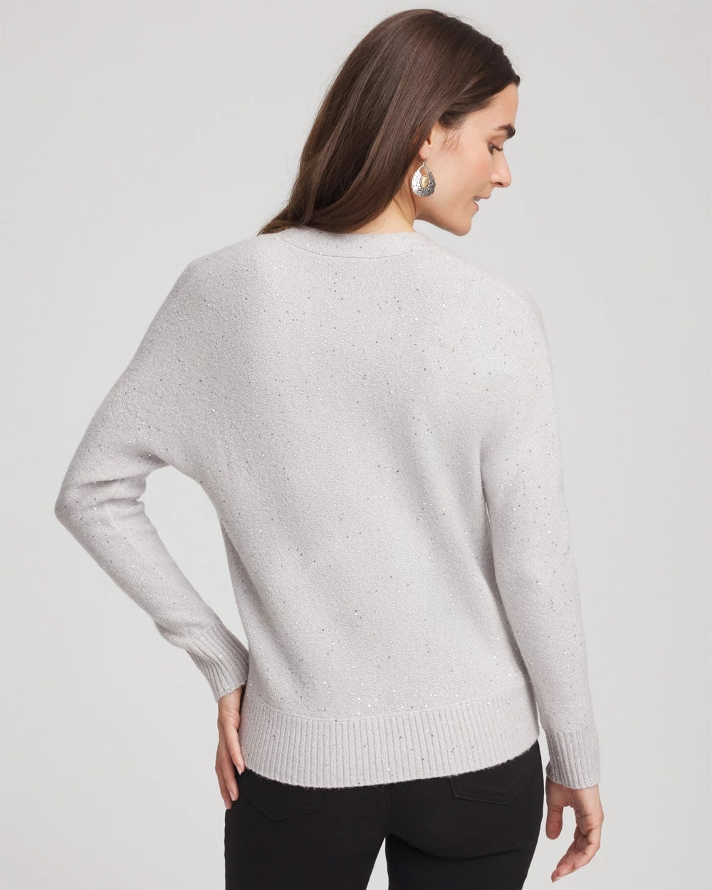 Dove Gray Shine Boyfriend Cardigan