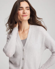 Dove Gray Shine Boyfriend Cardigan