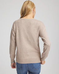 Smokey Taupe Floral Sequined Pullover