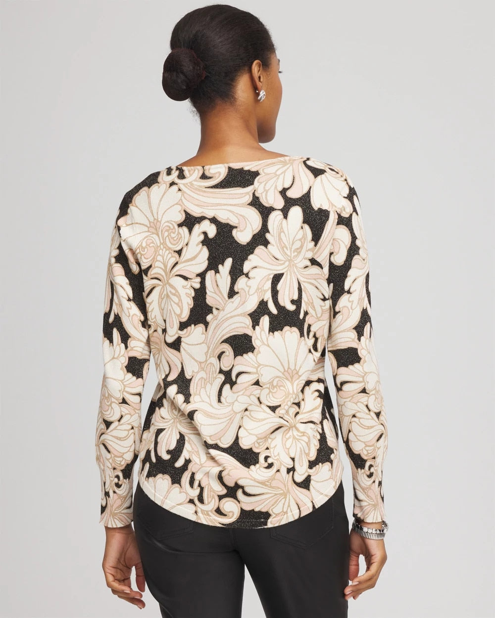 Purple Royale Ella Metallic V-Neck Sweater