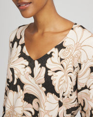 Purple Royale Ella Metallic V-Neck Sweater
