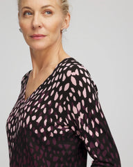 Black Ella Printed V-Neck Sweater
