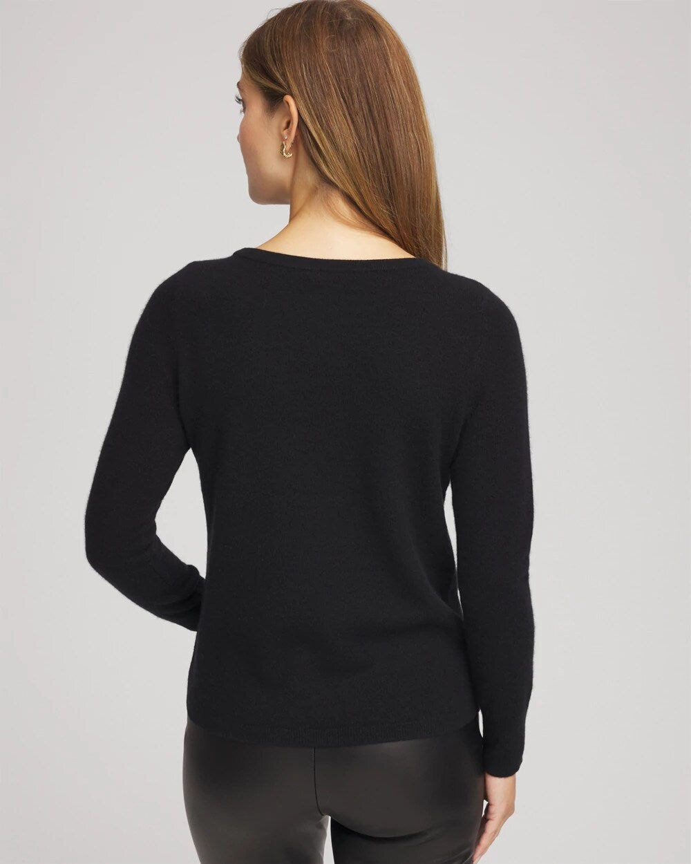 Black Embellished Cashmere Pullover Sweater