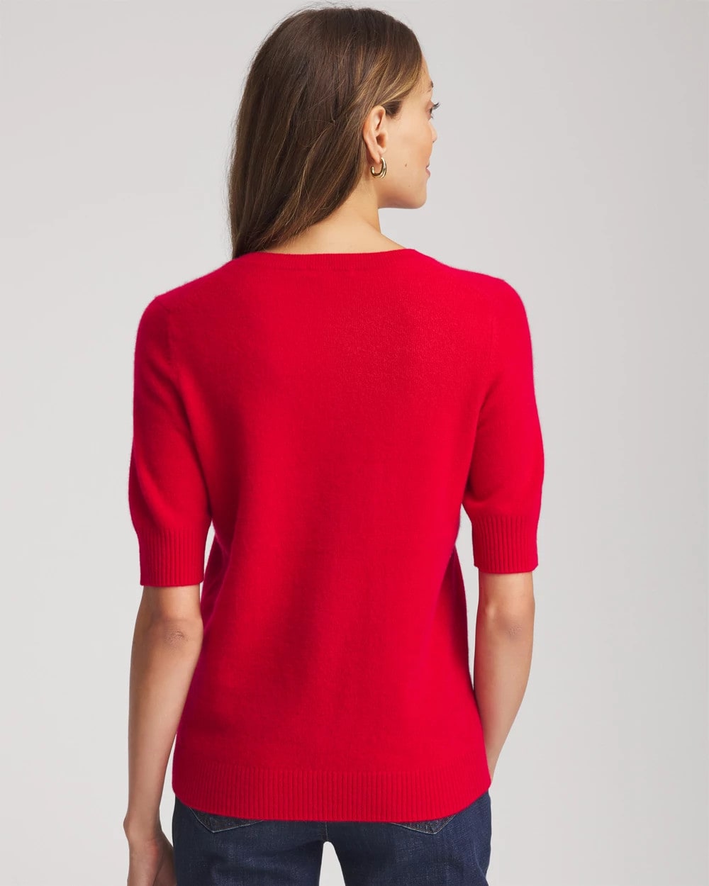 Red Crewneck Cashmere Pullover Sweater