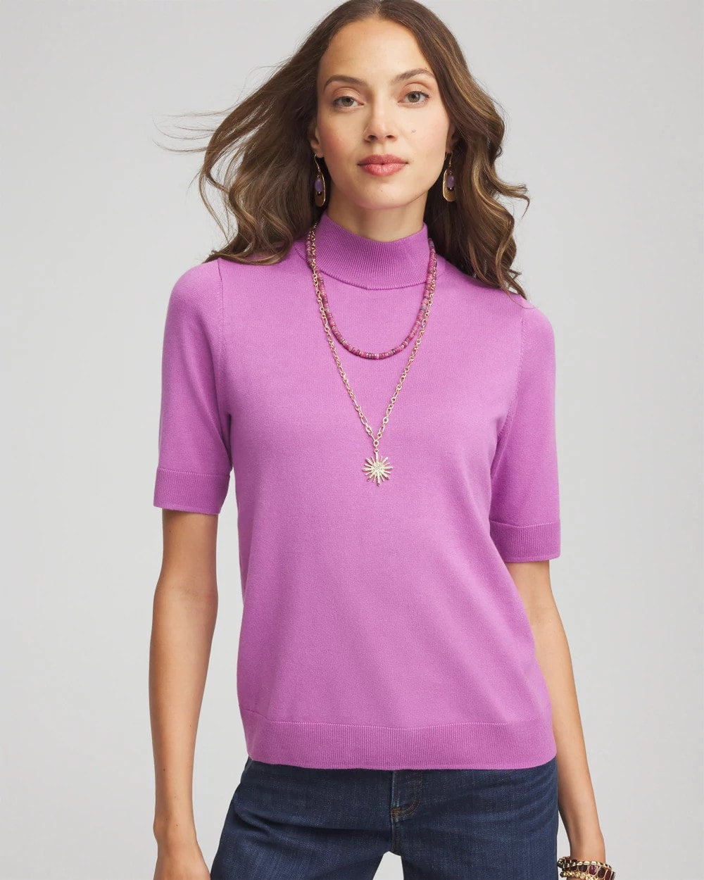 Gooseberry Ella Elbow Sleeve Mockneck Sweater