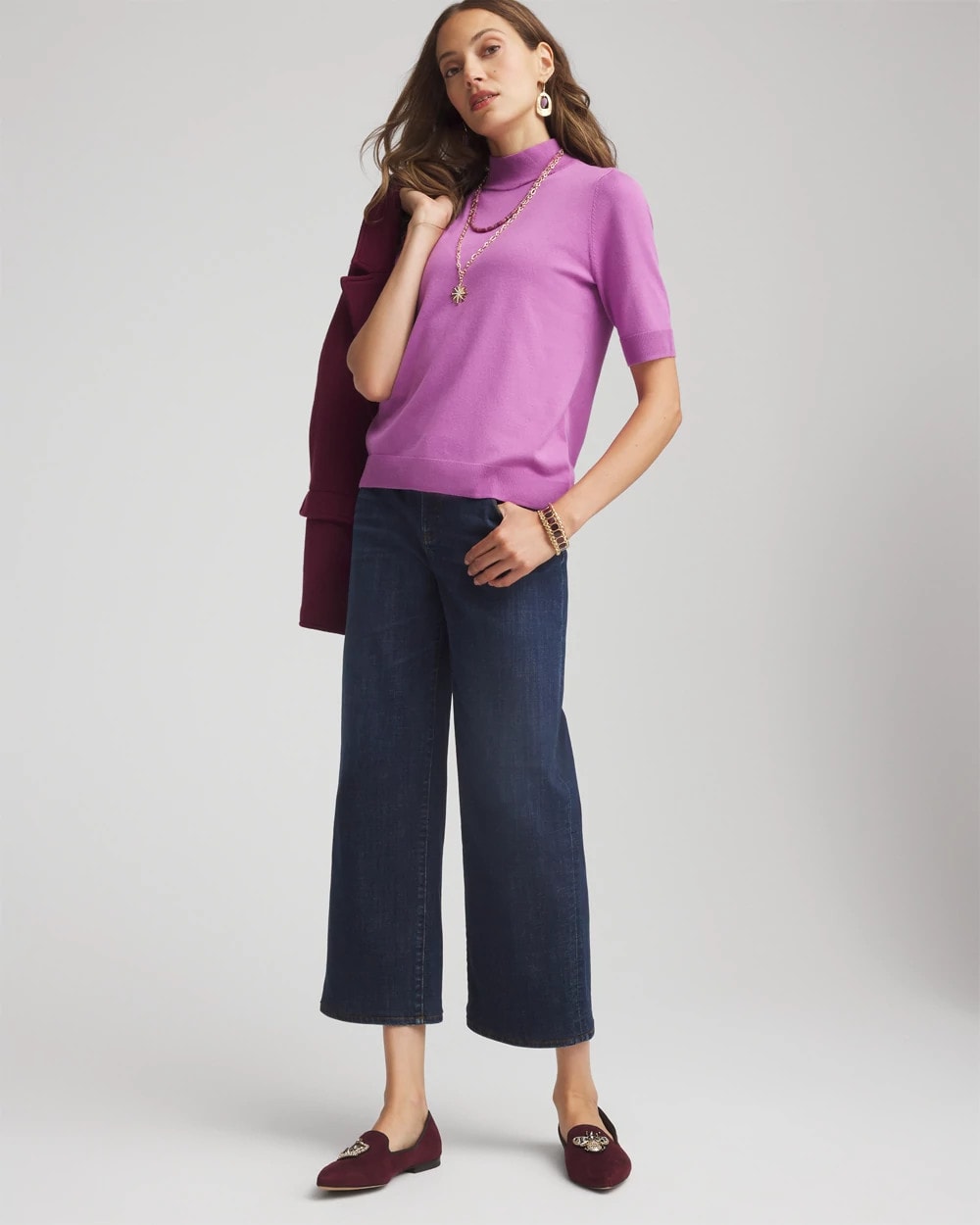 Gooseberry Ella Elbow Sleeve Mockneck Sweater