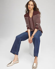 Cacao Ella Striped Long-Sleeve Cardigan