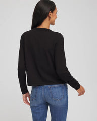 Black V-Day Embroidered Crewneck Cardigan
