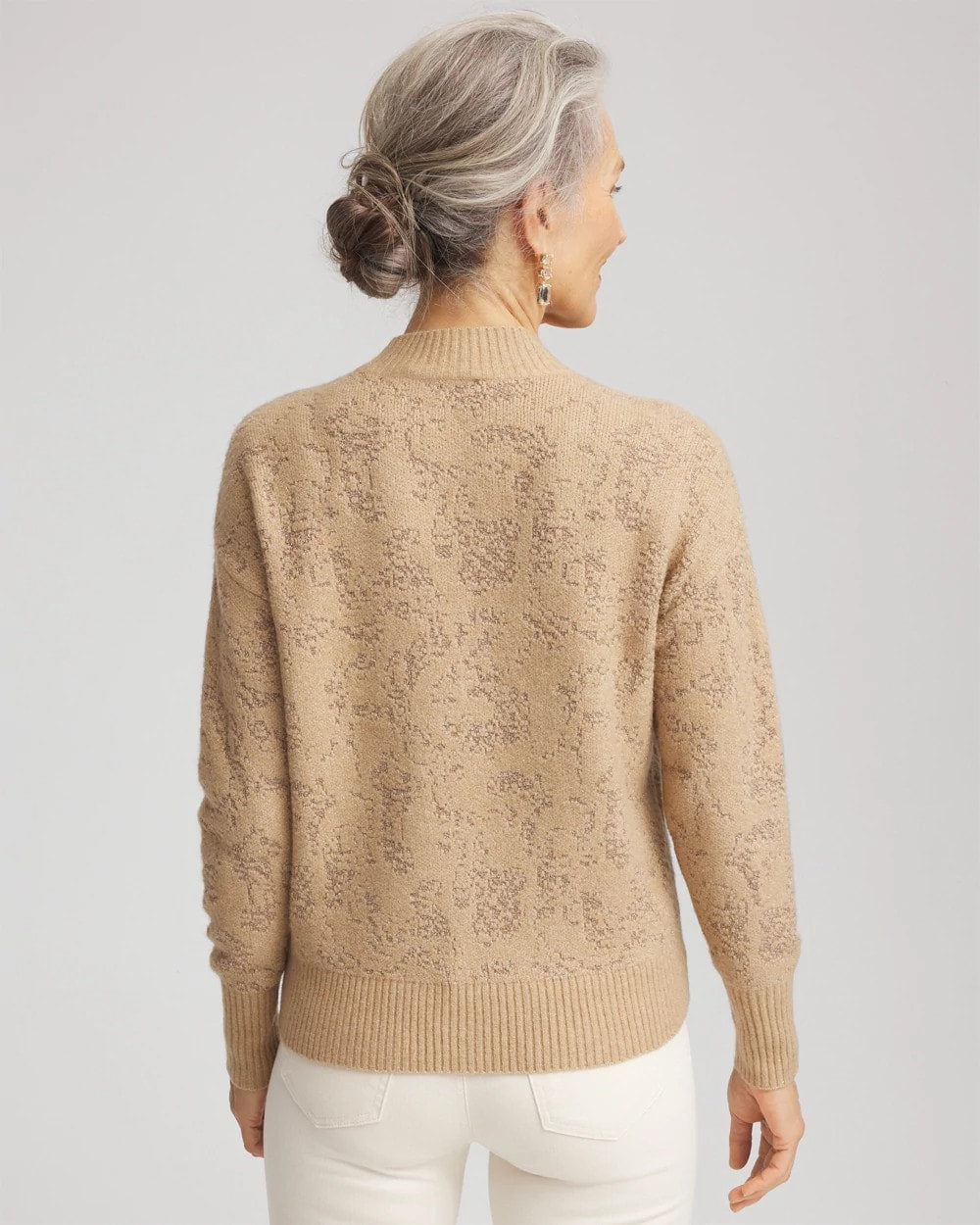Champagne Fizz Jacquard Mockneck Pullover