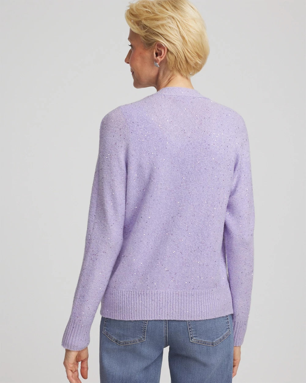 Lilac Mist Shine Boyfriend Cardigan
