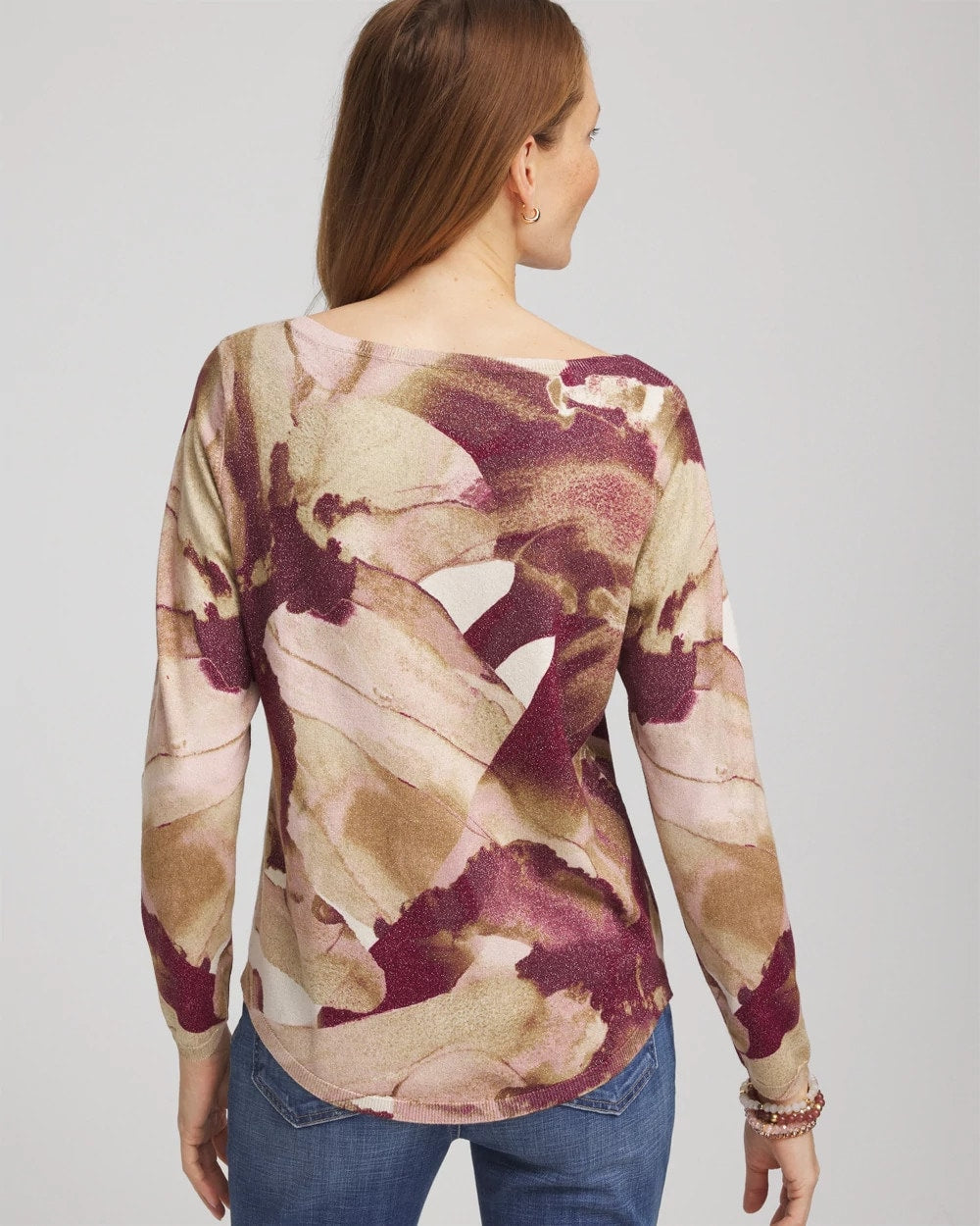 Purple Royale Ella Ocean Glitz Boatneck Sweater