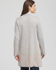 Gray Metallic Herringbone Cardigan