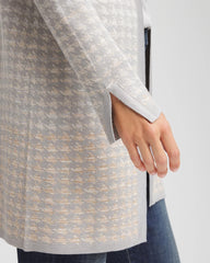 Gray Metallic Herringbone Cardigan