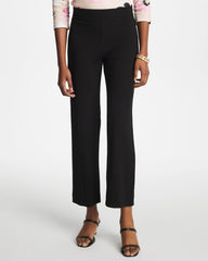 Black Matte Jersey Cropped Pants