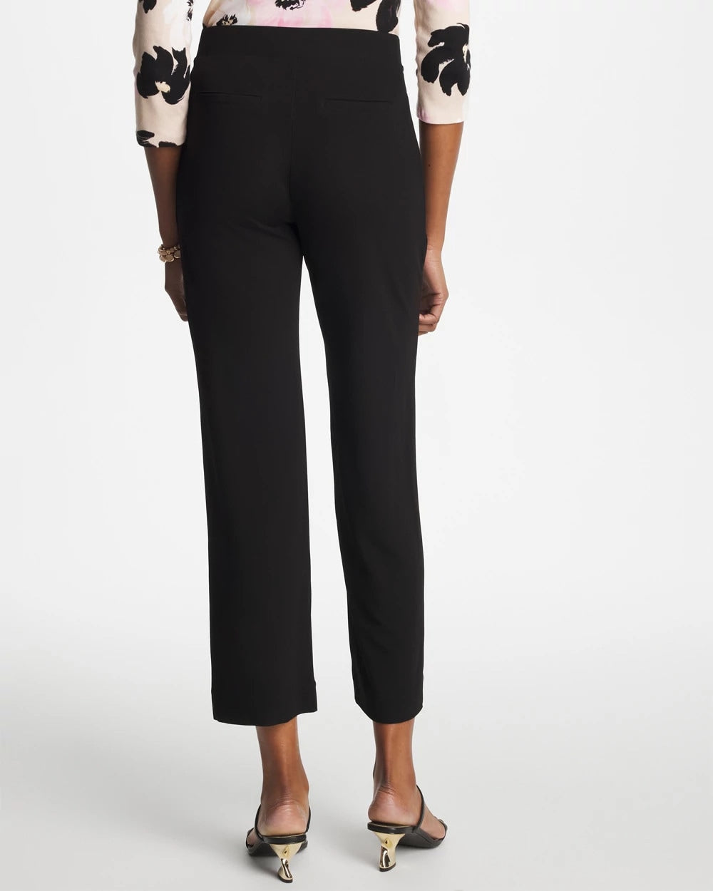 Black Matte Jersey Cropped Pants