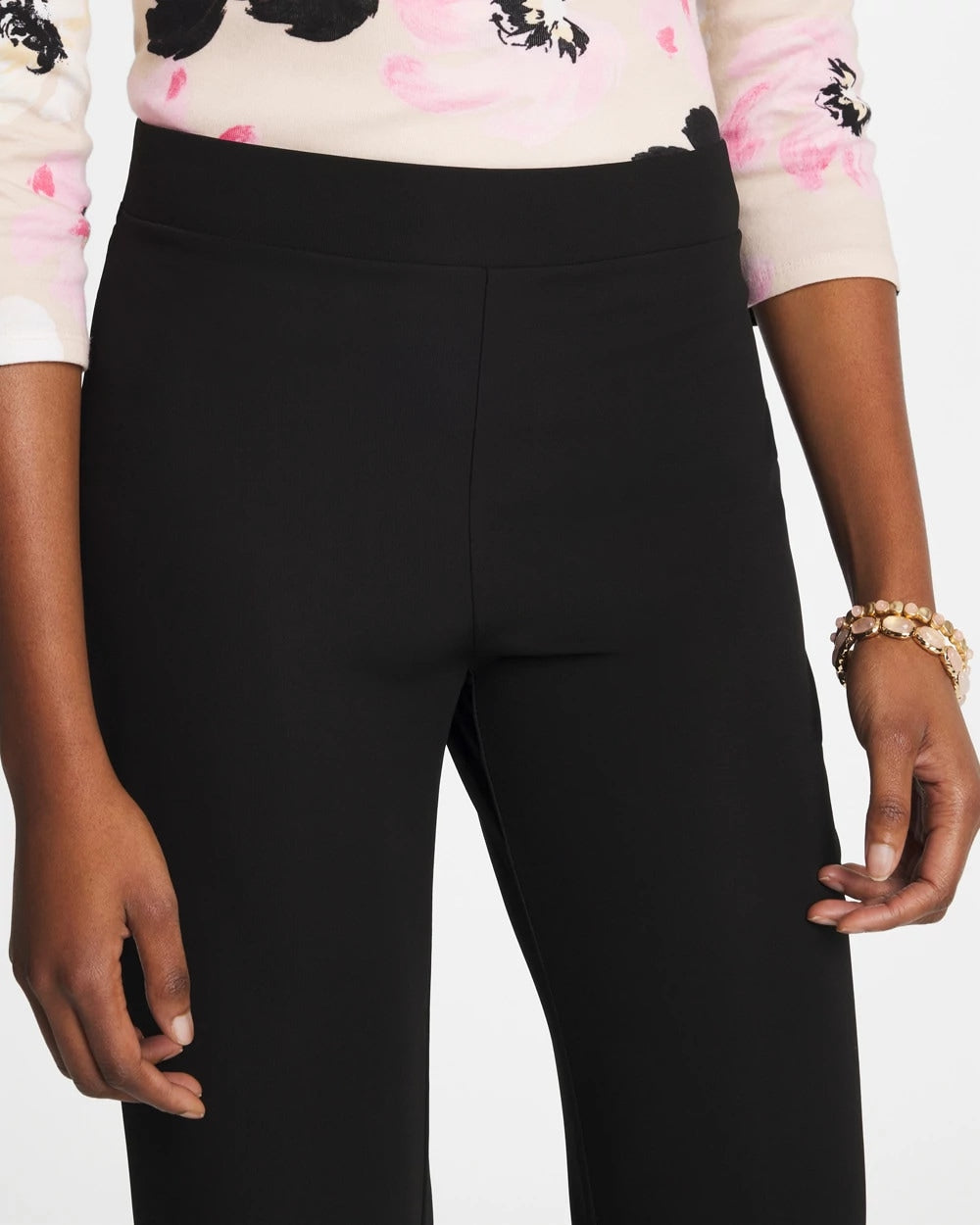 Black Matte Jersey Cropped Pants
